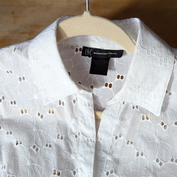INC cotton lace shirt - Picture 5 of 7